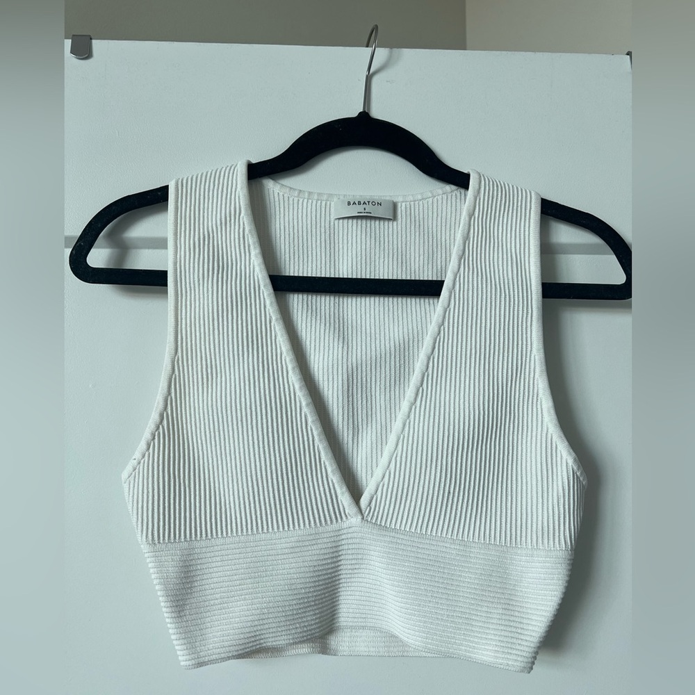 Babaton plunge cropped tee